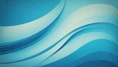 The primary subject of the image is a blue wave pattern, which is the main focus of the image. The setting is a blue background, and the visual style is a digital art or illustration. The dominant colors are blue and white, creating a calm and serene atmosphere.