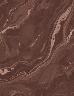 The image features a brown marble-like surface with a pattern of swirls and waves. The setting appears to be a stone or marble wall, possibly in a bathroom or a similar environment. The visual style is a close-up of the marble surface, showcasing its intricate patterns and textures. The colors in the image are predominantly brown, giving the scene a warm and natural atmosphere.