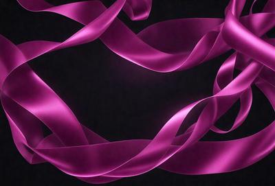 The primary subject of the image is a purple ribbon or fabric, which is the main object, scene, or focus of the image. The setting or background is a dark or black surface, which contrasts with the purple ribbon. The visual style of the image is a close-up or detailed view of the purple ribbon, showcasing its texture and pattern. The colors and mood of the image are predominantly purple, creating a sense of elegance and sophistication.