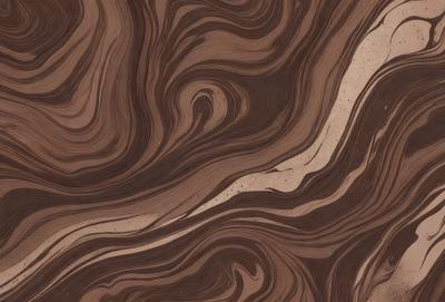 The primary subject of the image is a wooden surface with a swirling pattern. The setting is a close-up of the wooden surface, showcasing the intricate design. The visual style is a natural, textured look, with the colors being predominantly brown and earthy tones. The overall atmosphere is one of organic beauty and craftsmanship.