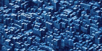 The primary subject of the image is a blue, three-dimensional grid pattern. The setting is a blue background, and the visual style is a digital art or illustration. The dominant colors are blue and white, creating a calm and soothing atmosphere.