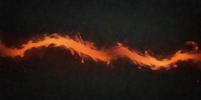 The primary subject of the image is a long, orange, and yellow flame. The setting is a dark background, which contrasts with the bright colors of the flame. The visual style appears to be a digital art or illustration, as the flame is depicted in a stylized manner. The colors and mood of the image are energetic and dynamic, with the bright orange and yellow hues creating a sense of warmth and intensity.