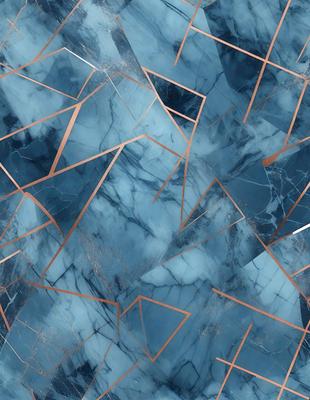 The primary subject of the image is a blue and white marble pattern. The setting is a blue and white marble wall, which serves as the background. The visual style is a combination of digital art and illustration, creating a unique and intricate design. The dominant colors are blue and white, giving the image a clean and elegant appearance.