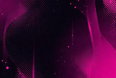 The primary subject of the image is a purple background with a pattern of dots. The setting appears to be a dark room, and the visual style is a combination of a photo and digital art. The colors and mood of the image are predominantly purple, creating a moody and atmospheric scene.