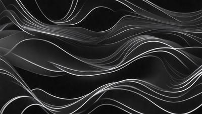 The primary subject of the image is a black and white pattern of swirling lines, which creates a visually striking and dynamic composition. The setting is a black background, which further emphasizes the contrasting lines and shapes. The visual style is a combination of digital art and illustration, as the swirling lines are created through a digital medium. The colors and mood of the image are predominantly black and white, with a sense of movement and energy conveyed through the swirling lines.