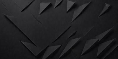 The primary subject of the image is a black background with a pattern of triangles. The setting is a dark room, and the visual style appears to be a digital art or illustration. The dominant colors are black and white, creating a moody atmosphere.