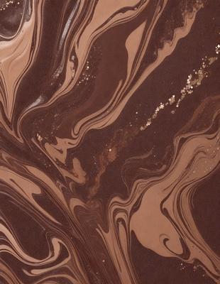 The primary subject of the image is a brown and white marbled surface, which appears to be a chocolate-colored marble. The setting is a close-up of the marbled surface, showcasing its intricate patterns and textures. The visual style is a close-up of the marbled surface, which gives a sense of depth and detail. The colors and mood of the image are predominantly brown and white, with a slightly earthy and natural feel.