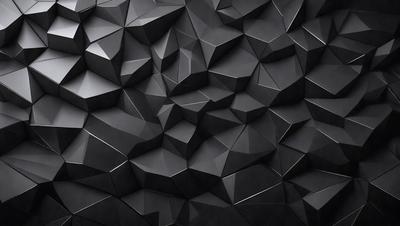 The primary subject of the image is a black and white patterned wall. The setting is a dark room with a black background. The visual style is a combination of a photo and digital art, creating a unique and intricate pattern. The dominant colors are black and white, giving the image a moody and dramatic atmosphere.