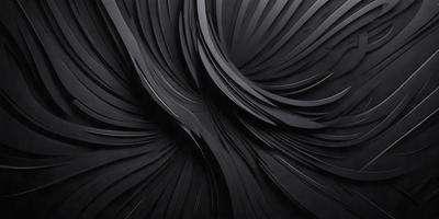 The primary subject of the image is a black and white artwork featuring a spiral pattern. The setting is a black background, which contrasts with the spiral pattern. The visual style is a combination of a photo and a digital artwork, creating a unique and intriguing piece. The colors and mood of the image are predominantly black and white, giving it a classic and timeless appearance.