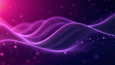 The primary subject of the image is a purple, pink, and blue wave pattern. The setting is a dark background, which contrasts with the vibrant colors of the wave pattern. The visual style is a digital art or illustration, as the wave pattern is created using a combination of these colors. The overall atmosphere is one of energy and movement, as the wave pattern appears to be in motion.
