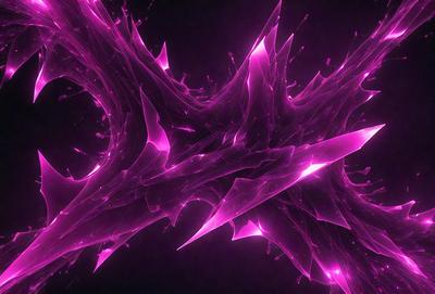 The primary subject of the image is a purple, pink, and white artistic design, which appears to be a digital art or illustration. The setting is a dark background, which contrasts with the vibrant colors of the design. The visual style suggests that the image is a creative and artistic representation, rather than a photo or a real-life scene. The dominant colors and overall atmosphere of the image are energetic, lively, and visually appealing.