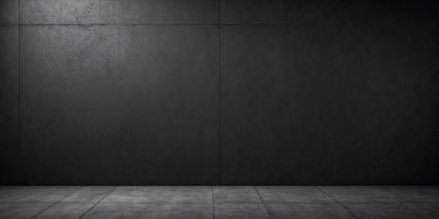 The primary subject of the image is a black wall. The setting is a room with a black wall, and the visual style is a photo. The black wall creates a dark and moody atmosphere.