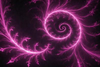 The primary subject of the image is a pink spiral pattern, which is the main object, scene, or focus of the image. The setting or background is a dark, purple-pink background, which adds to the overall atmosphere of the image. The visual style of the image is a combination of digital art and illustration, creating a unique and eye-catching design. The colors and mood of the image are predominantly pink and purple, giving it a vibrant and lively appearance.