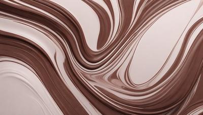 The primary subject of the image is a close-up of a chocolate swirl, which appears to be a pattern or a design. The setting is a white background, which contrasts with the rich brown color of the chocolate swirl. The visual style of the image is a close-up, focusing on the intricate details of the chocolate pattern. The colors and mood of the image are predominantly brown, with the chocolate swirl being the main focus and evoking a sense of indul