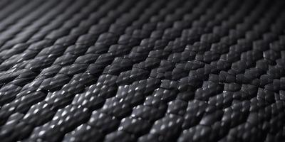 The primary subject of the image is a close-up of a black and white patterned surface, which appears to be a woven material. The setting is a dark background, and the visual style is a black and white photo. The dominant colors are black and white, and the overall atmosphere is somewhat mysterious and intriguing.