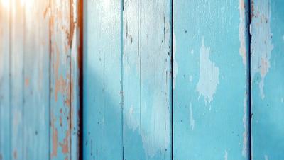 The primary subject of the image is a blue wooden wall. The setting is a room with a blue wall, and the visual style is a photo. The dominant colors are blue and white, creating a calm and serene atmosphere.