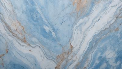 The primary subject of the image is a blue marble tile with a pattern of swirls and grooves. The setting is a bathroom, as indicated by the presence of the marble tile. The visual style is a close-up of the tile, showcasing its intricate design. The dominant colors are blue and white, creating a calm and soothing atmosphere.