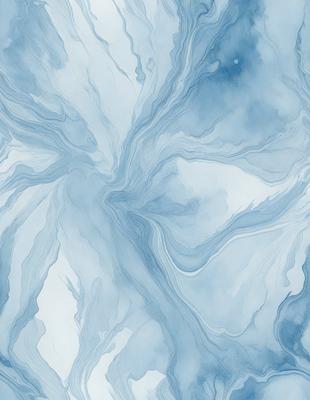 The primary subject of the image is a blue and white swirling pattern, which appears to be a painting or a digital artwork. The setting is a blue and white background, which complements the swirling pattern. The visual style is a combination of painting and digital art, creating a unique and captivating visual experience. The colors and mood of the image are predominantly blue and white, giving it a calming and serene atmosphere.