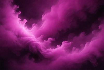 The primary subject of the image is a purple cloud, which is the main object, scene, or focus of the image. The setting or background is a dark, cloudy sky, which adds to the overall atmosphere. The visual style of the image is a digital art or illustration, as it appears to be a creative and artistic representation of the purple cloud. The dominant colors in the image are purple and pink, which contribute to the overall mood and atmosphere of the scene.