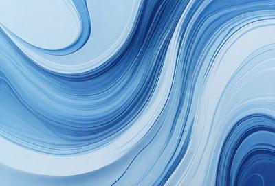 The primary subject of the image is a blue wave, which is the main focus of the scene. The wave is depicted in a digital art style, giving it a modern and visually appealing appearance. The setting is a blue background, which complements the blue wave and adds to the overall atmosphere of the image. The colors and mood of the image are predominantly blue, creating a sense of calmness and tranquility.
