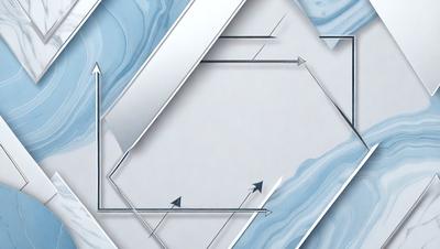 The primary subject of the image is a white square with a blue background. The setting is a white and blue marbled surface. The visual style is digital art, as the image is a digital illustration. The colors and mood are predominantly white and blue, creating a clean and calm atmosphere.