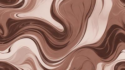 The primary subject of the image is a brown and white swirling pattern, which appears to be a painting or drawing. The setting is a brown background, and the visual style is a combination of digital art and illustration. The colors and mood of the image are predominantly brown and white, creating a sense of depth and complexity in the swirling pattern.