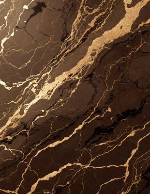 The primary subject of the image is a marble countertop with a gold-colored pattern. The setting is a kitchen, and the visual style is a close-up of the marble countertop. The colors and mood of the image are warm and luxurious, with the gold pattern adding a touch of sophistication to the marble surface.