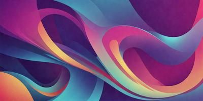 The primary subject of the image is a colorful, abstract artwork featuring a mix of blue, purple, pink, and yellow colors. The setting is a purple background, which contrasts with the vibrant colors of the artwork. The visual style appears to be a combination of digital art and illustration, creating a unique and eye-catching piece. The overall atmosphere of the image is lively and energetic, with the colors and patterns evoking a sense of movement and dynamism.