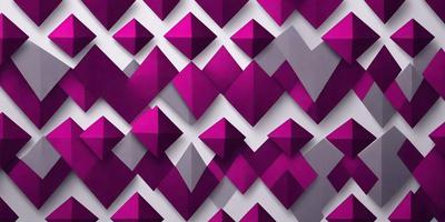 The primary subject of the image is a purple and pink geometric pattern. The setting is a white wall, and the visual style appears to be a digital art or illustration. The dominant colors in the image are purple and pink, creating a vibrant and lively atmosphere.