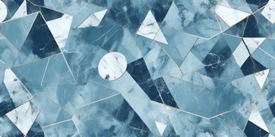 The primary subject of the image is a blue and white marble pattern. The setting is a blue and white marble surface, which serves as the background. The visual style is a combination of a photo and digital art, creating a unique and intricate design. The dominant colors are blue and white, giving the image a calm and serene atmosphere.