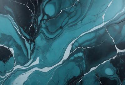 The primary subject of the image is a blue and white marble-like pattern. The setting is a dark background, which contrasts with the light blue and white marble pattern. The visual style appears to be a digital art or illustration, as the marble pattern is intricately detailed and the colors are vibrant. The overall atmosphere of the image is elegant and sophisticated, with the blue and white marble pattern serving as the focal point.