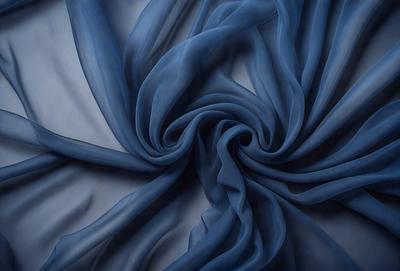 The primary subject of the image is a blue fabric, possibly a piece of cloth or a curtain. The setting is a room with a blue background, which creates a cohesive and visually appealing environment. The visual style of the image is a painting, which adds an artistic and creative touch to the scene. The dominant colors in the image are blue, which creates a calm and serene atmosphere.