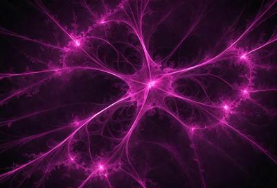 The primary subject of the image is a purple, pink, and red nebula, which is a three-dimensional structure of interstellar gas and dust. The setting is a dark background, which contrasts with the vibrant colors of the nebula. The visual style is a combination of digital art and illustration, creating a unique and captivating representation of the celestial object. The colors and mood of the image are predominantly purple, pink, and red, which evoke a