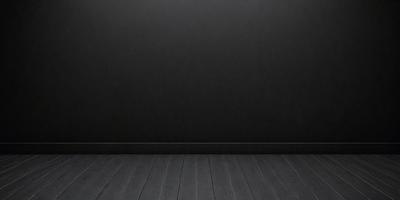 The primary subject of the image is a black wall. The setting is a room with a black wall, and the visual style is a photo. The colors and mood of the image are predominantly black, creating a dark and moody atmosphere.