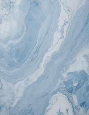 The primary subject of the image is a blue and white marble tile. The setting is a bathroom, as indicated by the presence of the marble tile. The visual style is a close-up of the tile, showcasing its intricate design. The dominant colors are blue and white, creating a clean and elegant atmosphere.
