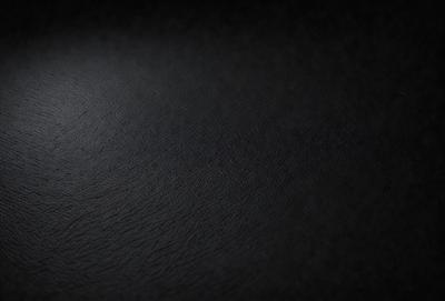 The primary subject of the image is a black leather surface. The setting is a dark room, and the visual style is a close-up of the leather surface. The colors and mood of the image are predominantly dark and moody, with the black leather being the main focus.