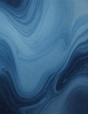 The primary subject of the image is a blue and white ocean wave. The setting is the ocean, with the wave being the main focus of the image. The visual style is a digital art or illustration, as the wave is depicted in a detailed and artistic manner. The dominant colors are blue and white, creating a serene and calming atmosphere.