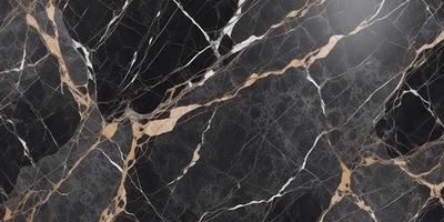 The primary subject of the image is a marble countertop with a black and white pattern. The setting is a kitchen, and the visual style is a close-up of the countertop. The dominant colors are black and white, creating a classic and elegant atmosphere.