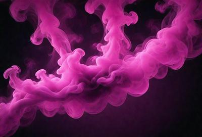 The primary subject of the image is a pink smoke or fog, which is the main object, scene, or focus of the image. The setting or background is a dark purple surface, which contrasts with the pink smoke. The visual style of the image is a digital art or illustration, as it appears to be a computer-generated or digitally created image. The colors and mood of the image are predominantly pink and purple, creating a somewhat surreal and dreamy atmosphere.