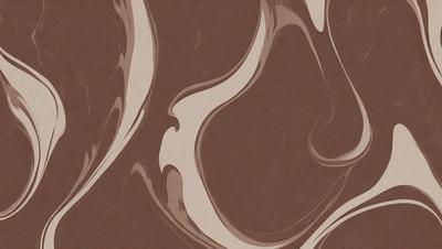 The primary subject of the image is a brown and white patterned wallpaper. The setting is a room with a brown and white wallpapered wall. The visual style is a patterned wallpaper, which gives the room a unique and artistic appearance. The dominant colors are brown and white, creating a warm and earthy atmosphere.