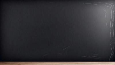 The primary subject of the image is a black chalkboard with a white background. The setting is a room with a wooden table, and the visual style is a photo. The dominant colors are black and white, creating a classic and timeless atmosphere.