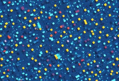 The primary subject of the image is a blue and yellow patterned background. The setting is a blue and yellow grid, which creates a visually appealing and vibrant atmosphere. The visual style of the image is a combination of digital art and illustration, as it features a complex and intricate pattern. The colors and mood of the image are energetic and lively, with the blue and yellow colors creating a sense of movement and dynamism.