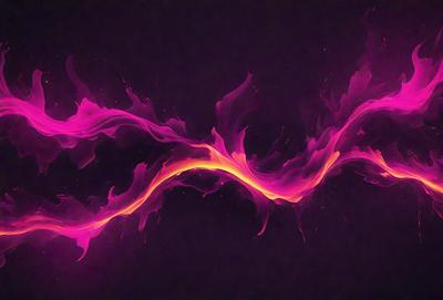 The primary subject of the image is a brightly colored, swirling, and flowing pattern. The setting is a dark background, which contrasts with the vibrant colors of the pattern. The visual style appears to be a combination of digital art and illustration, creating a dynamic and eye-catching design. The dominant colors are pink and orange, giving the pattern a warm and energetic atmosphere.