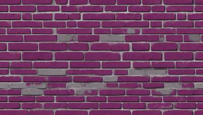 The primary subject of the image is a purple brick wall. The setting is a brick wall, and the visual style is a photo. The dominant colors are purple and pink, creating a warm and inviting atmosphere.