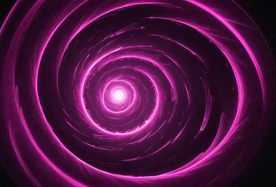 The primary subject of the image is a purple spiral, which appears to be a digital art or illustration. The spiral is set against a dark background, creating a striking contrast. The visual style of the image suggests that it is a creative and artistic representation of a spiral, possibly inspired by the concept of a black hole or a vortex. The dominant colors in the image are purple and black, giving it a mysterious and captivating atmosphere.