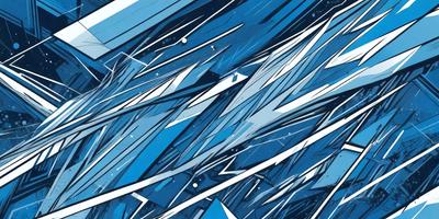 The primary subject of the image is a blue and white abstract art piece, featuring a mix of blue and white colors. The setting is a blue background, which complements the artwork. The visual style is a combination of digital art and illustration, creating a unique and eye-catching design. The overall atmosphere is one of creativity and artistic expression.
