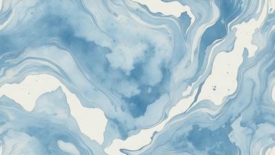 The primary subject of the image is a blue and white painting of a cloudy sky. The setting is a white and blue background, which complements the artwork. The visual style is a painting, showcasing the artist's skill in capturing the cloudy atmosphere. The colors and mood of the painting are predominantly blue and white, creating a serene and calming atmosphere.