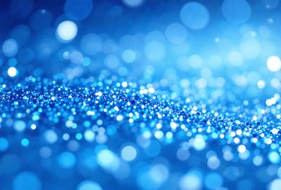 The primary subject of the image is a blue background with a pattern of blue lights. The setting appears to be a dark room, and the visual style is a digital art or illustration. The dominant colors are blue and white, creating a calm and serene atmosphere.