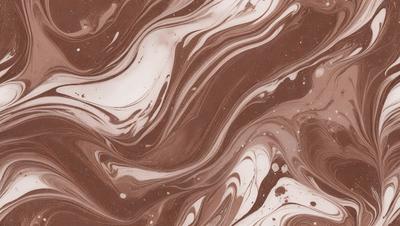 The image features a brown and white swirling pattern, which appears to be a chocolate-colored marbled surface. The setting is a close-up of the pattern, showcasing the intricate details of the swirls. The visual style is a combination of a photo and a digital art, as it captures the natural texture and patterns of the marbled surface. The colors and mood of the image are warm and inviting, with the brown and white swirls creating a visually appealing and cozy atmosphere