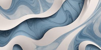 The primary subject of the image is a blue and white swirl pattern, which is the main focus of the image. The setting is a white wall, and the visual style appears to be a combination of a photo and digital art. The dominant colors are blue and white, creating a calming and soothing atmosphere.